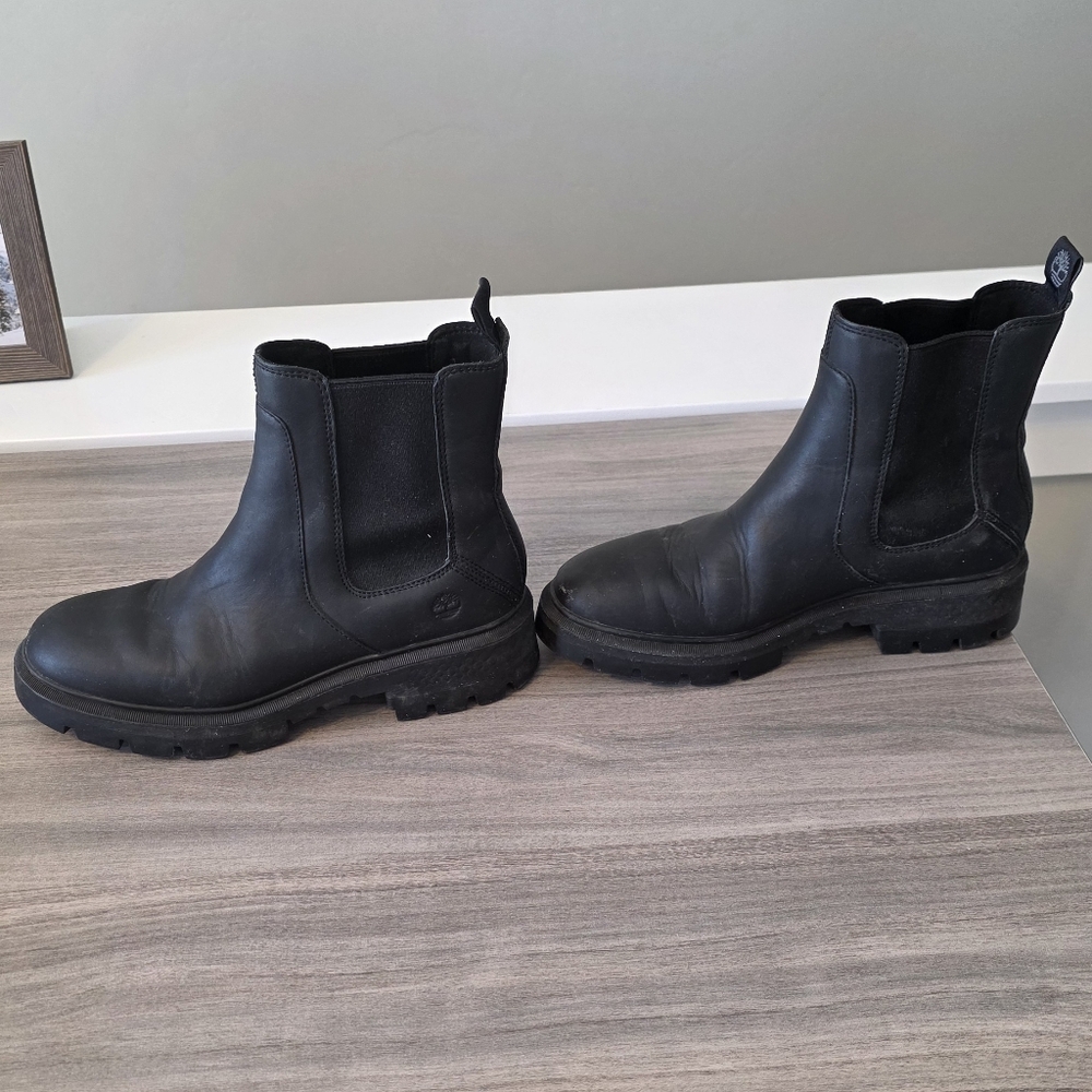 Timberland Black Leather Womens Chelsea Boot 9